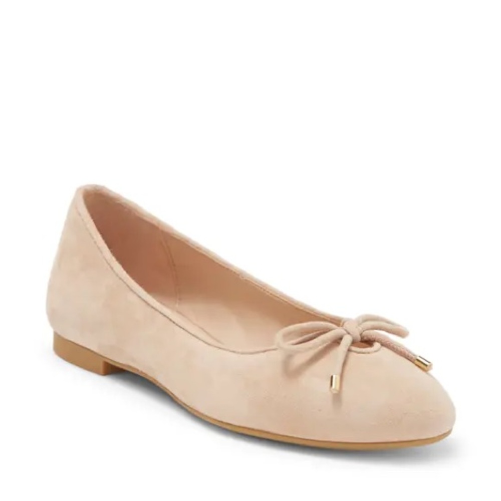 Stuart Weitzman Gabby Suede Bow Flats Bambino